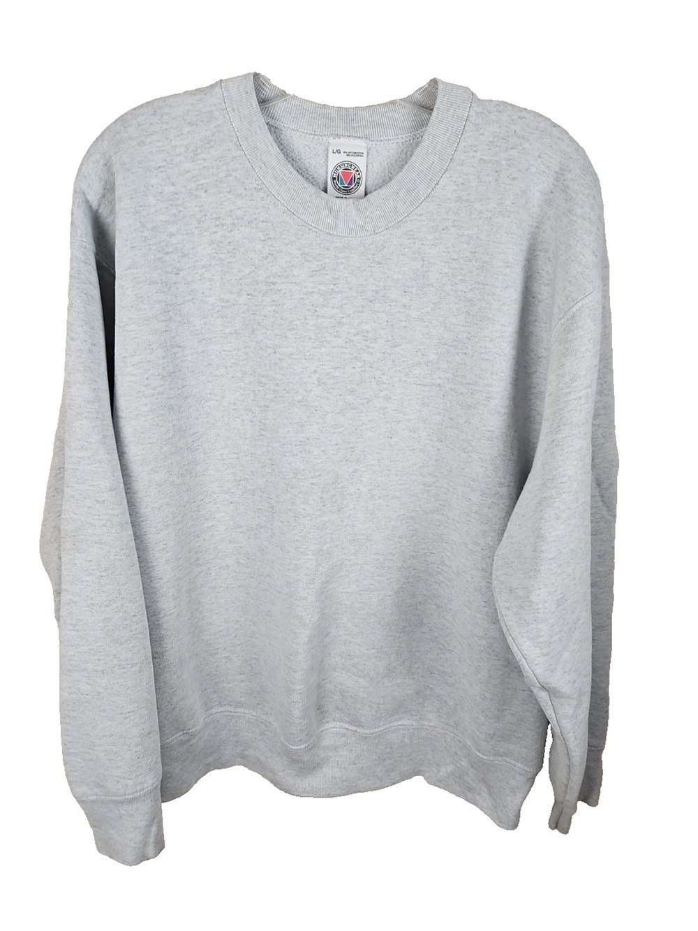 Vintage Munsingwear Sweatshirt Mens L Gray Fleece Crewneck Blank USA 90s